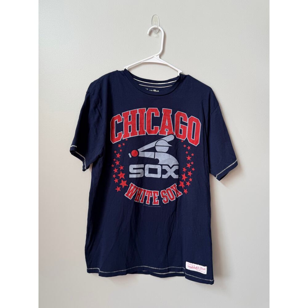 Mitchell & Ness Chicago White Sox MLB T-Shirt Navy Blue Graphic Men's Size L